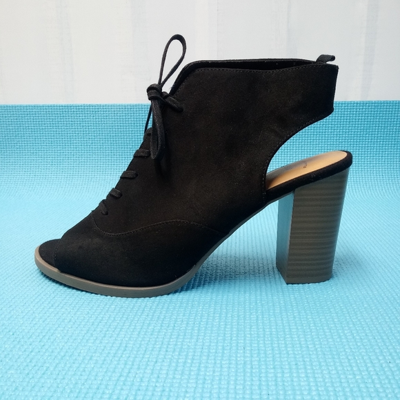 Gap Open Toe Ankle Boots Peep Toe Black Size 9 - Picture 1 of 10